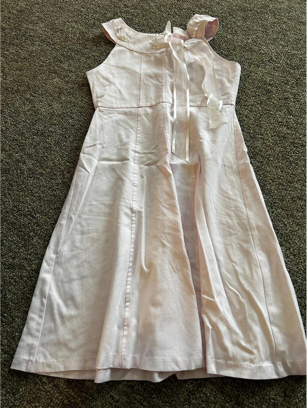Rare Editions Pink Sleeveless Dress with Ribbon Detail Size 16